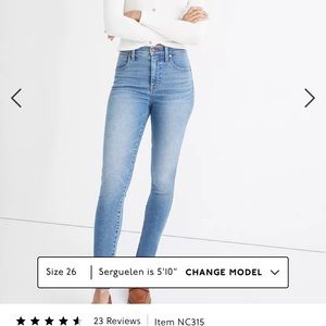Madewell light wash skinny jeans